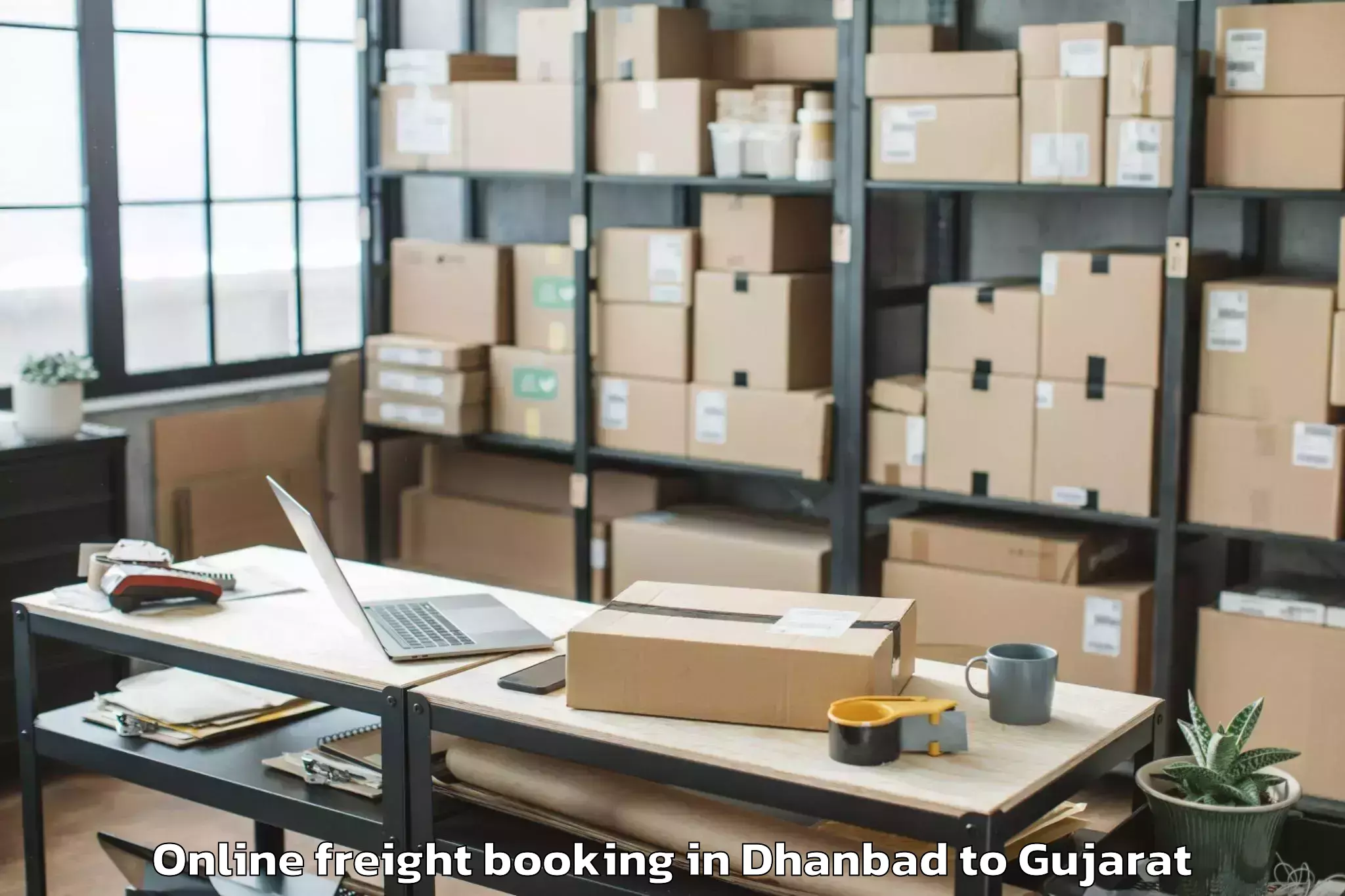 Affordable Dhanbad to Jhalod Online Freight Booking